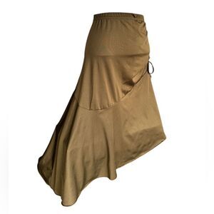 Olive Green Asymmetrical Hem Skirt S